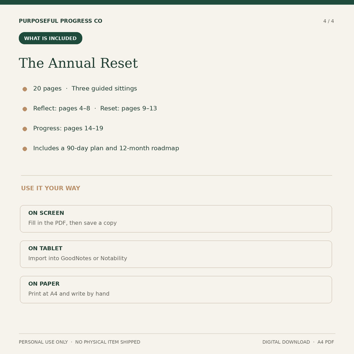 The Digital Annual Reset Workbook